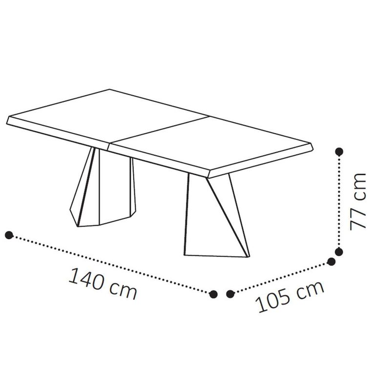 Elite Italian Extending Dining Table - 140cm-240cm - 6-10 Seater - Tent Base - Silver Birch