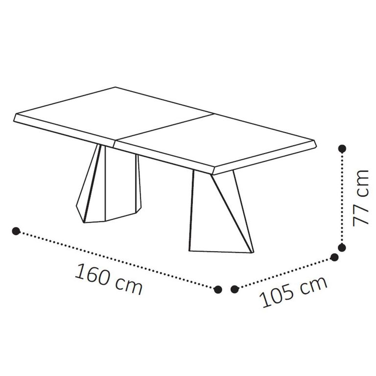 Elite Italian Extending Dining Table - 160cm-260cm - 6-10 Seater - Tent Base - Silver Birch
