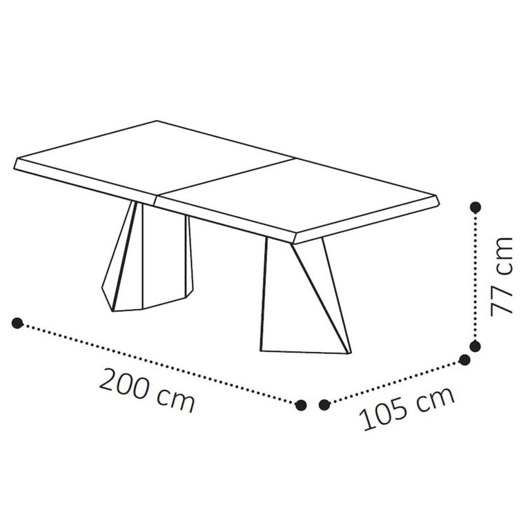 Elite Italian Extending Dining Table - 200cm-300cm - 8-12 Seater - Tent Base - Silver Birch