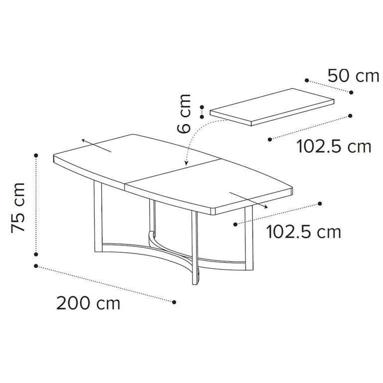 Armonia Italian Extending Dining Table - 200cm-250cm - 8-10 Seater - Silver Birch