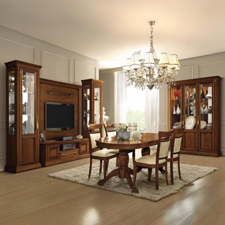 Treviso Italian Extending Dining Table - 160cm-240cm - 6-10 Seater - Oval - Cherry Wood
