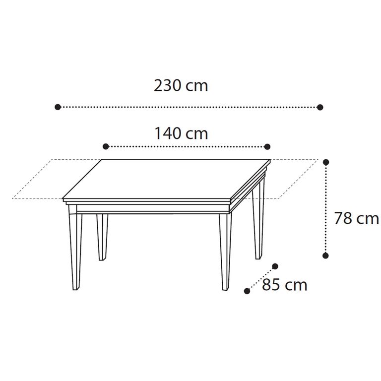 Treviso Italian Extending Dining Table - 140cm-230cm - 6-10 Seater - White Ash
