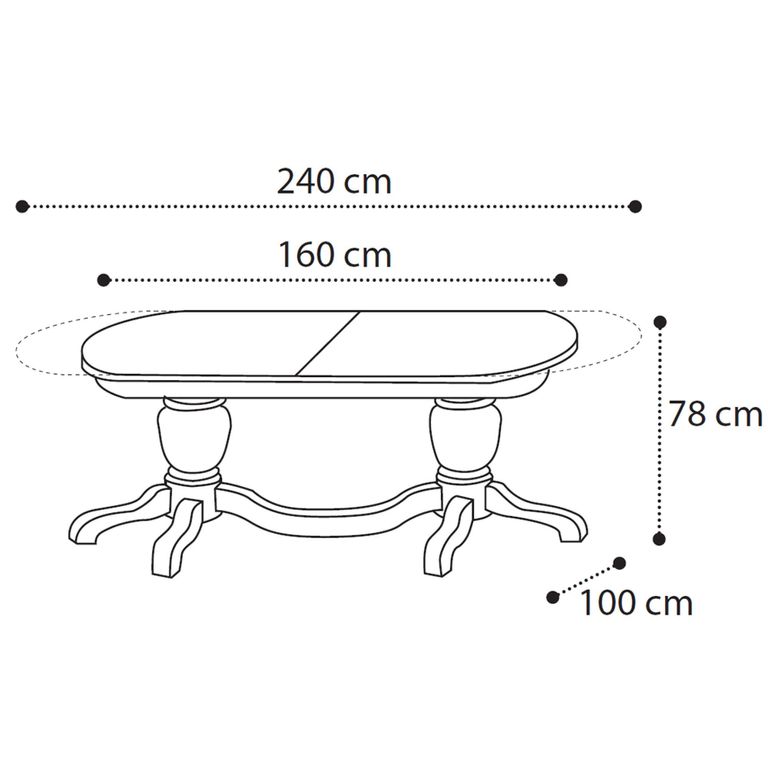 Treviso Italian Extending Dining Table - 160cm-240cm - 6-10 Seater - Oval - White Ash