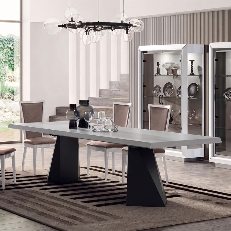 Elite Italian Bianco Antico Extending Pedestal Dining Table - Sizes Available