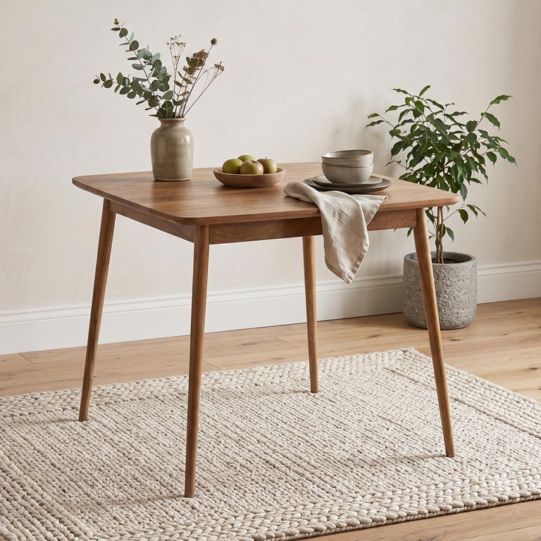 Surya Century Natural Mango Wood 4 Seater 90cm Square Dining Table