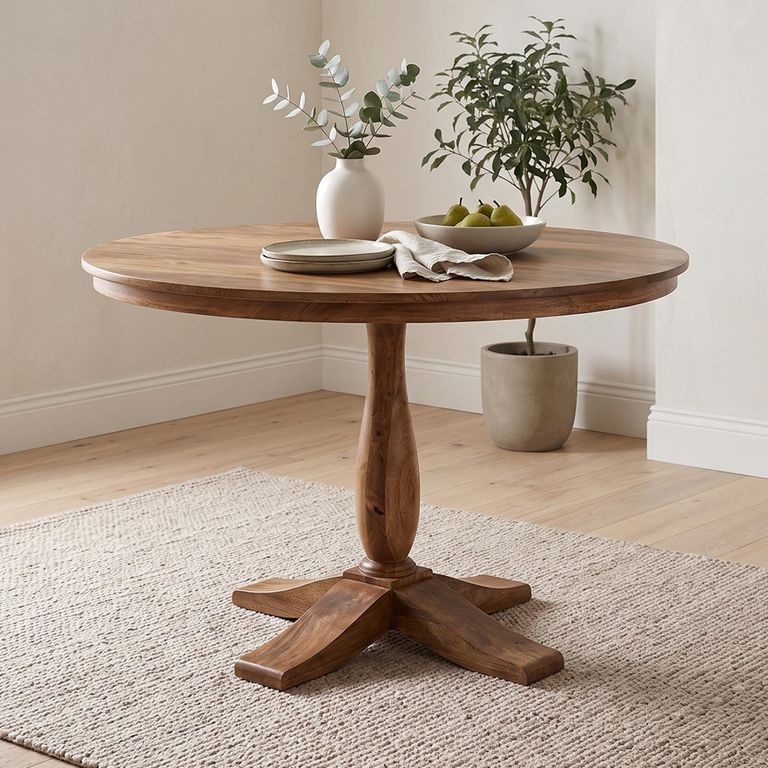 Nalandra Mango Wood 110cm 4 Seater Round Dining Table