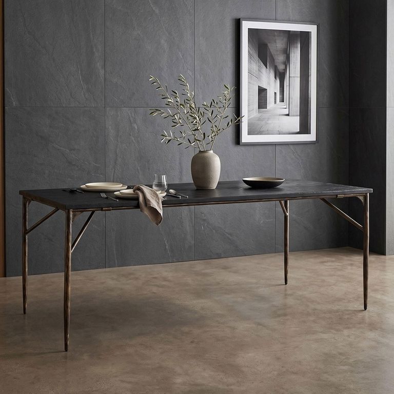 Avenue Black and Bronze 8 Seater 200cm Dining Table
