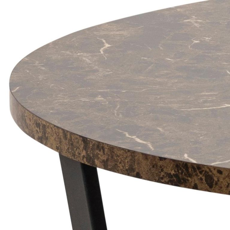 Amble Dining Table - 4 Seater - Round - 110cm - Brown Marble Effect