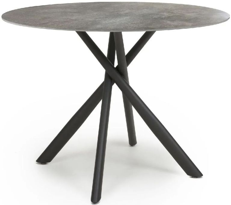 Avesta Dining Table - 4 Seater - 100cm - Round - Grey Marble Effect
