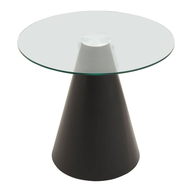 Azalea Dining Table - 2 Seater - 80cm - Round Pedestal - Clear Glass