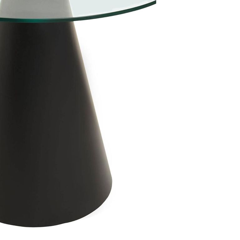 Azalea Dining Table - 2 Seater - 80cm - Round Pedestal - Clear Glass