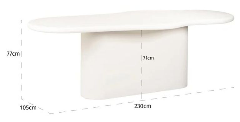 Bloomstone White Lime Plaster 12 Seater Pedestal Dining Table