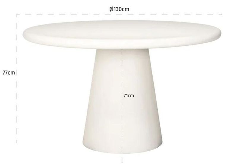 Bloomstone White Lime Plaster 4 Seater Round Pedestal Dining Table