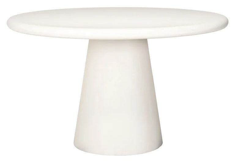 Bloomstone White Lime Plaster 4 Seater Round Pedestal Dining Table