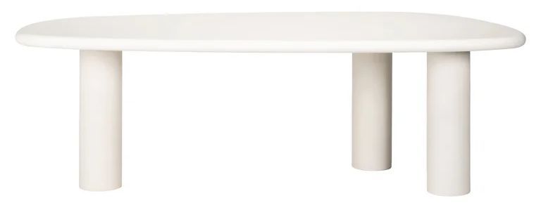Bloomstone White Lime Plaster 8 Seater Pedestal Dining Table