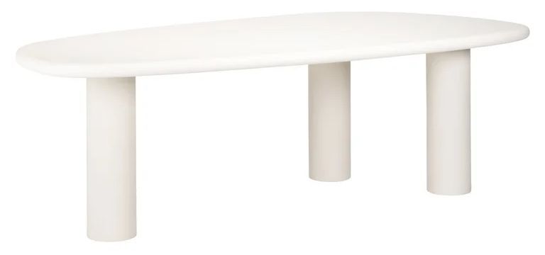 Bloomstone White Lime Plaster 8 Seater Pedestal Dining Table