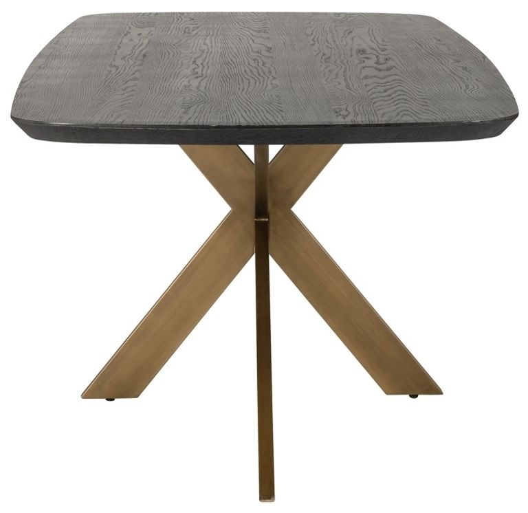 Cambon Dark Oak and Brass 12 Seater Dining Table with Spider Legs