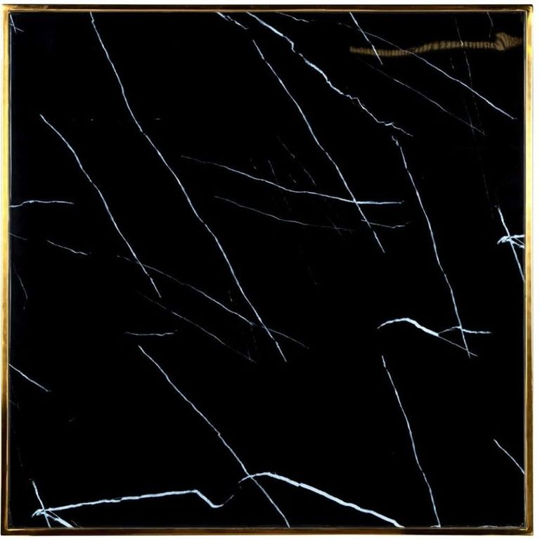 Can Roca Black Marble Effect 2 Seater Square Dining Table