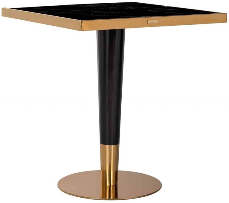 Can Roca Black Marble Effect 2 Seater Square Dining Table