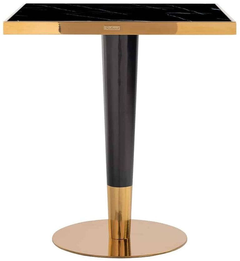 Can Roca Black Marble Effect 2 Seater Square Dining Table