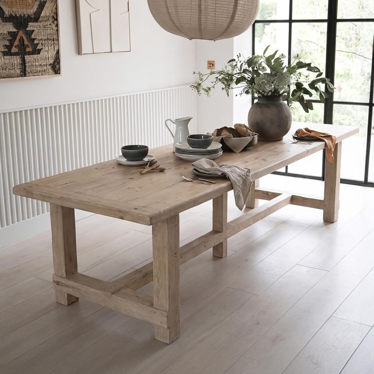 Carbon Dining Table - 240cm - 10 Seater - Natural - Pine Wood