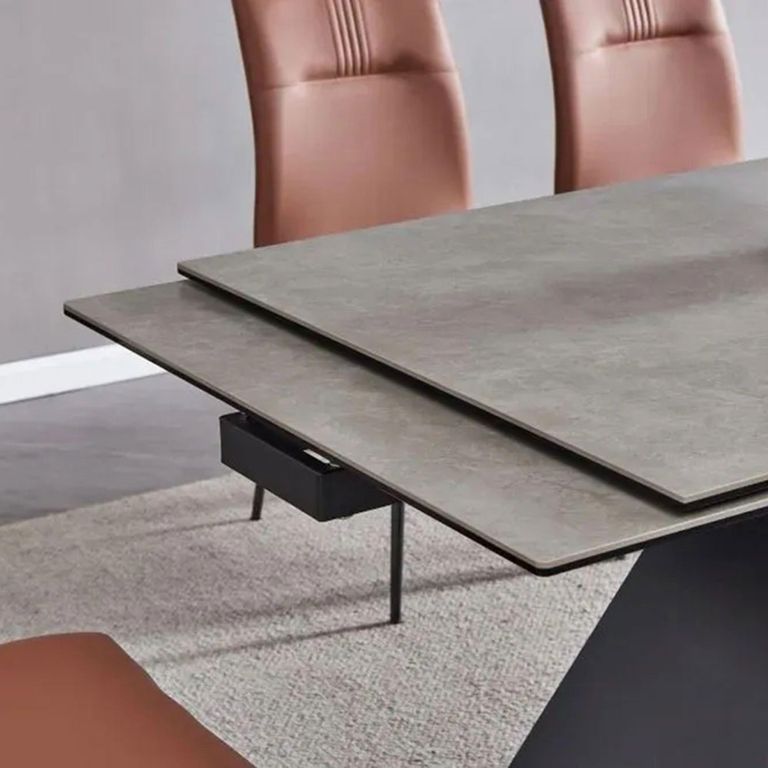 Cassino Dining Table - Extending - 4-8 Seater - 140cm-200cm - Grey Ceramic