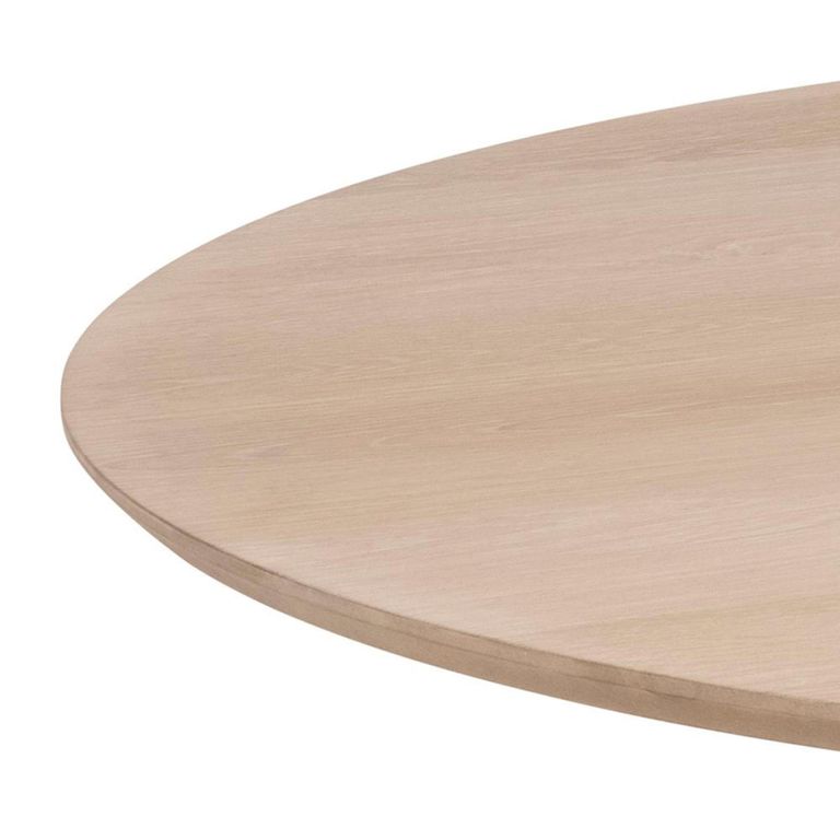 Christo Dining Table - 4 Seater - Round - Slatted Pedestal - 120cm - White Oak