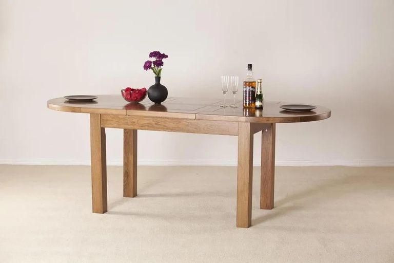 Clearance - Originals Rustic Oak Oval 6 Seater Extending Dining Table - FSS15654