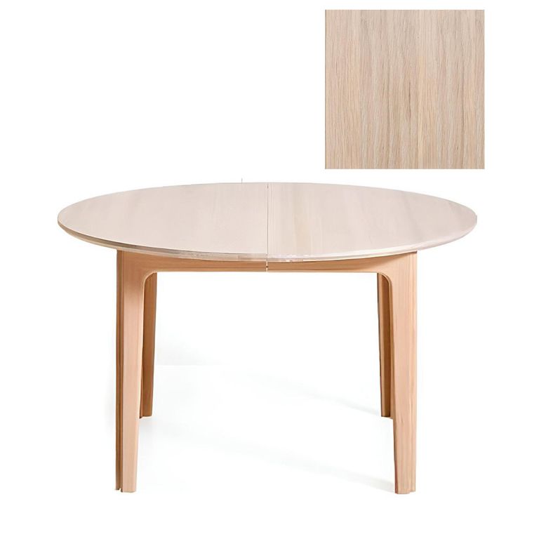 Clearance - SM111 Extending Dining Table - 4 to 6 Seater - Round - Black Nano Laminate with Oak White Oil - B219