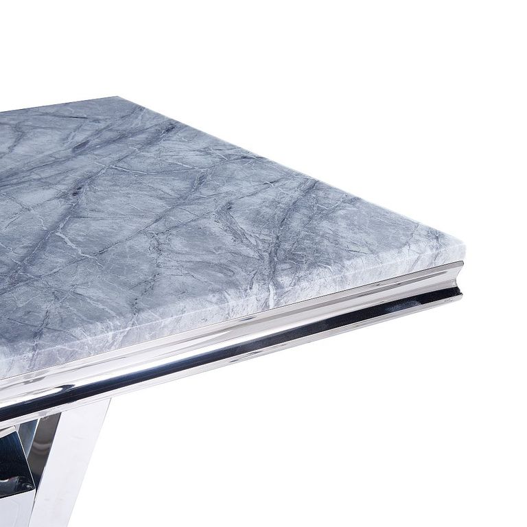Dolce Dining Table - Grey Marble & Chrome - Sizes Available