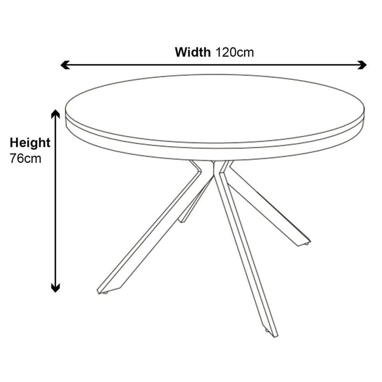 Clearance - Ezra 4 Seater Grey Concrete Round Dining Table with Black Spider Legs - 120cm