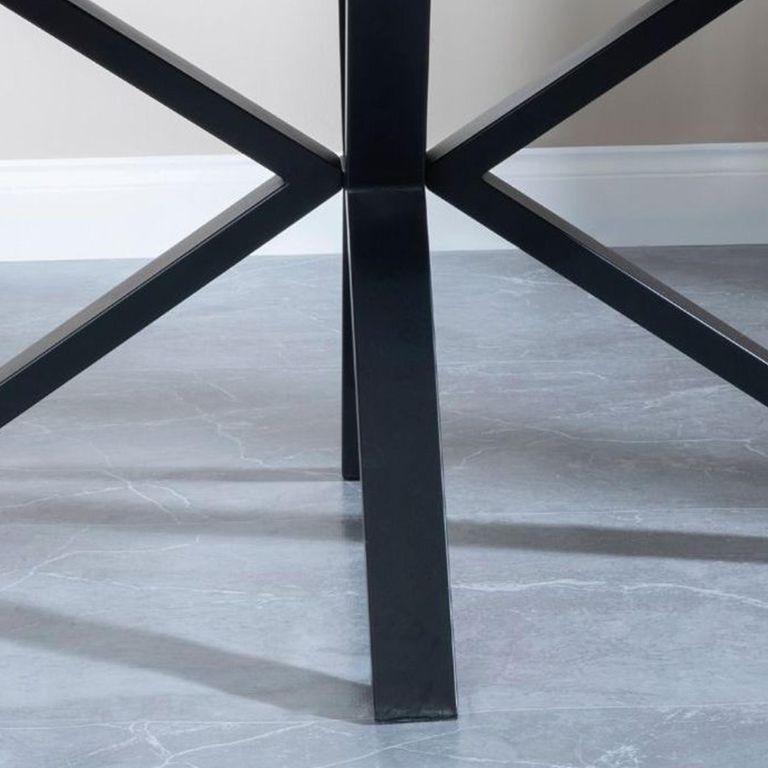 Clearance - Ezra 8 Seater Grey Dining Table with Black Spider Legs - 180cm