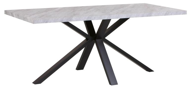 Clearance - Ezra 8 Seater Grey Dining Table with Black Spider Legs - 180cm