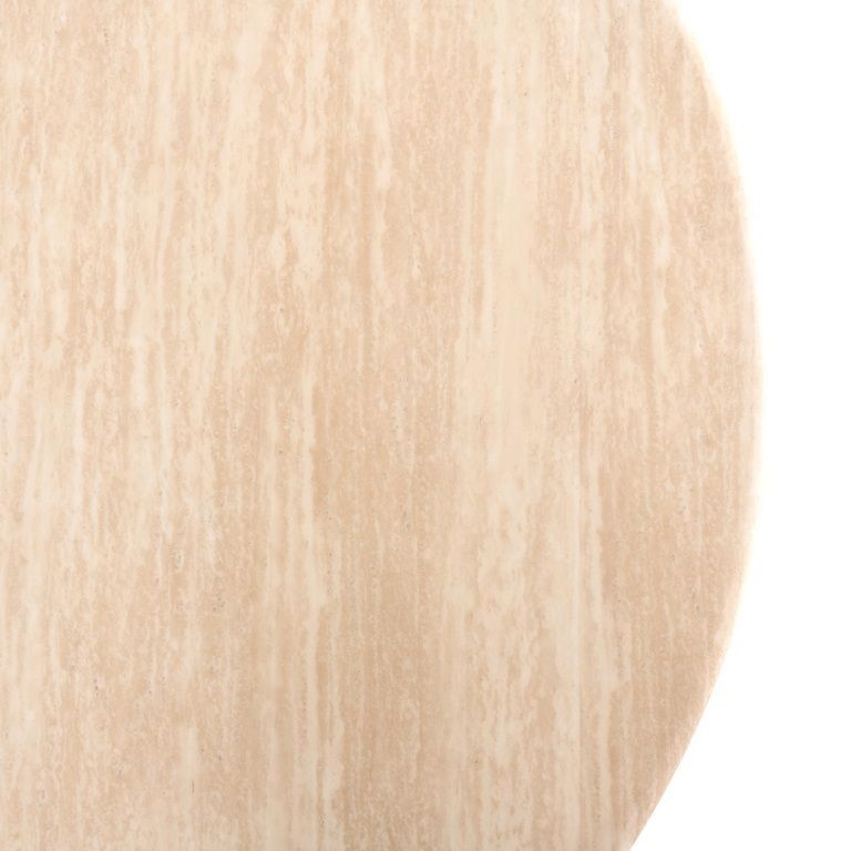 Fictus Travertine Beige 6 Seater Round Pedestal Dining Table