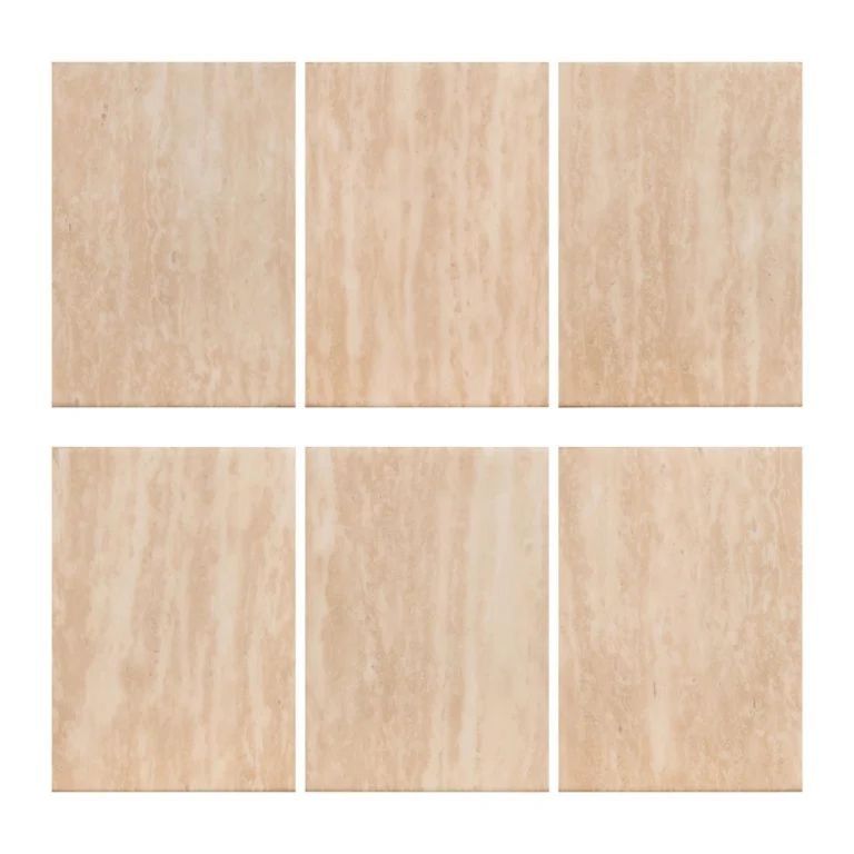 Fictus Travertine Beige 6 Seater Round Pedestal Dining Table