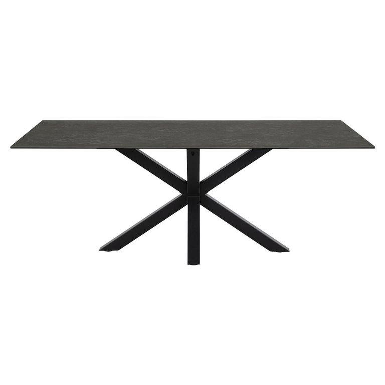 Heaven Dining Table - 8 Seater - 200cm - Black Ceramic - with Star Legs