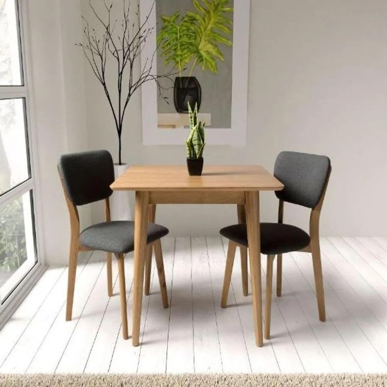 Jenson Oak Extending Dining Table - Square - 2-4 Seater - 80cm-110cm