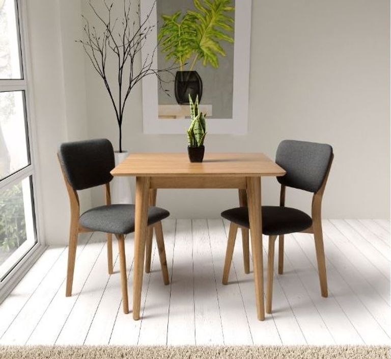 Jenson Oak Dining Table - Square - 2 Seater - 80cm