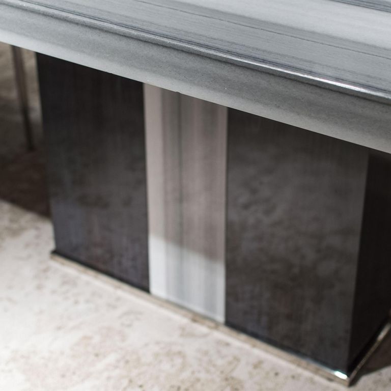 Kyoto Dining Table - Marble with Wooden Pedestal Base - Variation Available