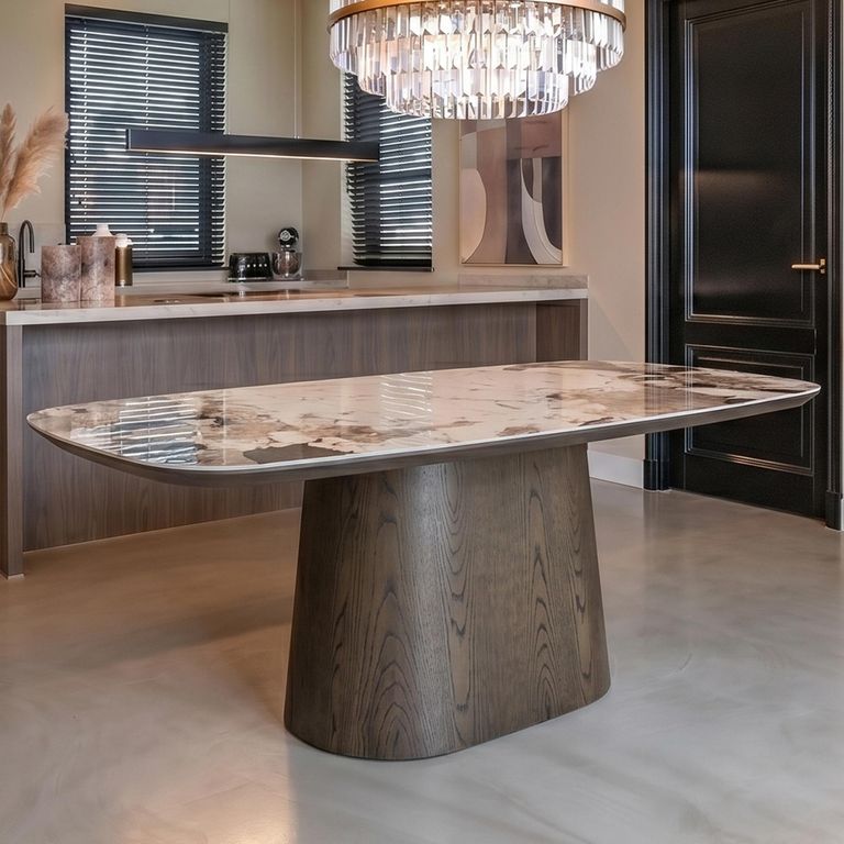 Langford Dining Table - 200cm - 8 Seater - Pedestal - Ceramic