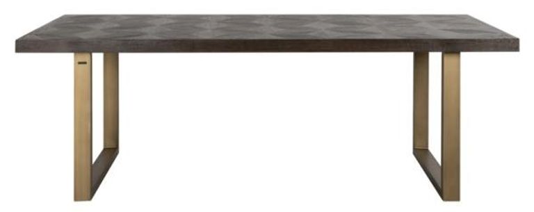 Luxor Brushed Brass Ribbed 8 Seater Dining Table