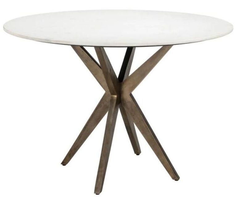 Maisy White Marble 2 Seater Round Dining Table with Spider Legs