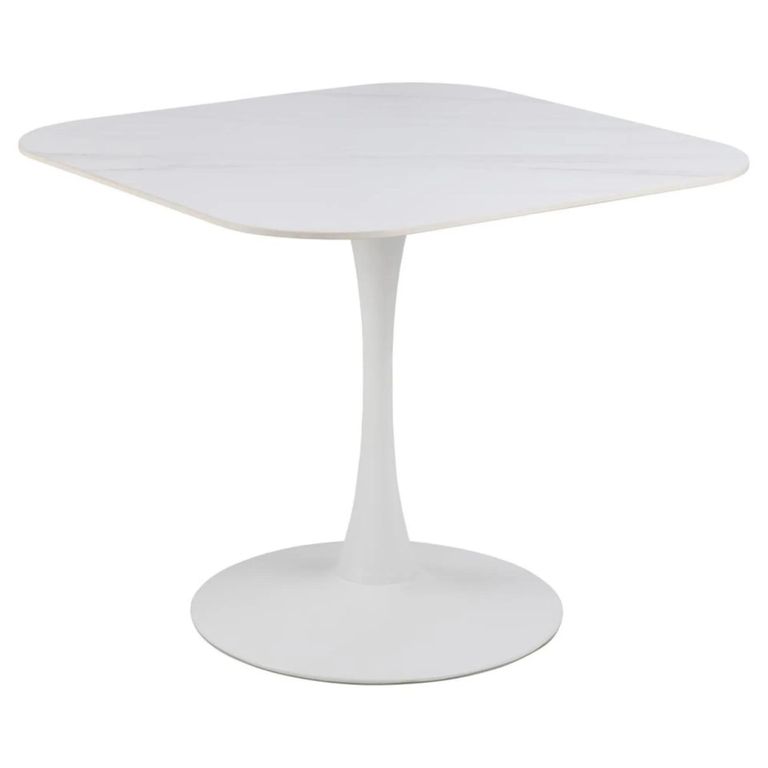 Malta Square Dining Table - 2 Seater - 90cm - White Ceramic