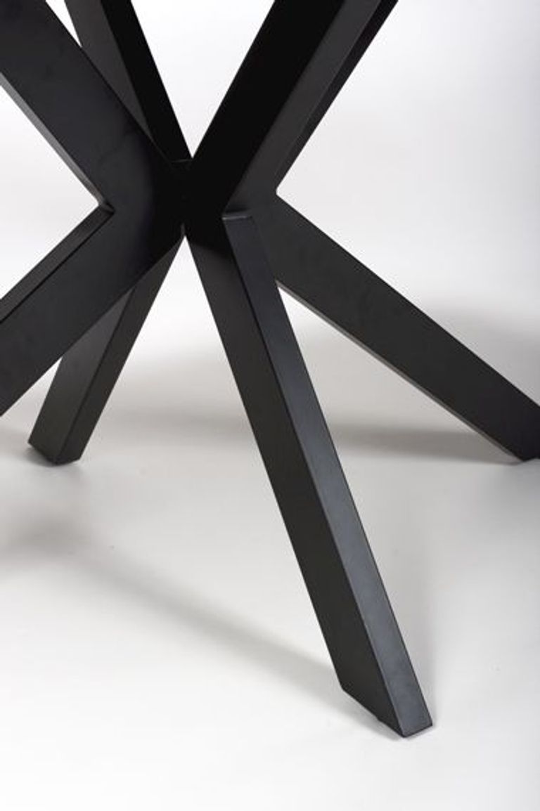 Manhattan Extending Dining Table - Grey - 6-8 Seater - 180cm-220cm - Black Spider Legs Base