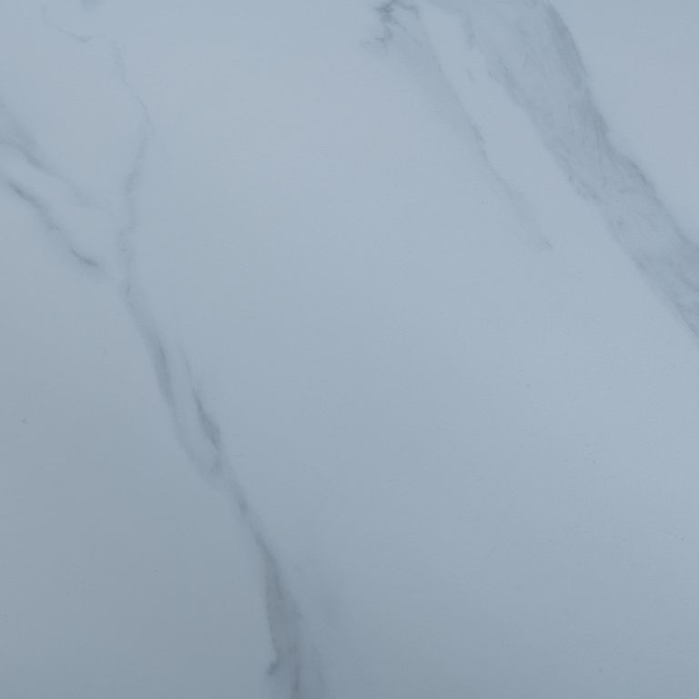 Merlin Dining Table - 6 Seater - 180cm - White Ceramic - Black Cross Base