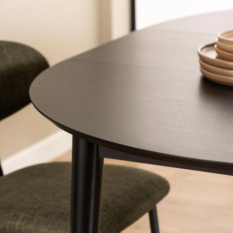 Montreux Round Extending Dining Table - 4-6 Seater - 115cm-154cm - Black