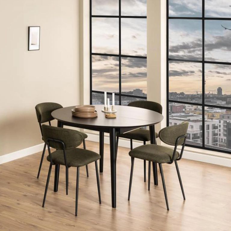 Montreux Round Extending Dining Table - 4-6 Seater - 115cm-154cm - Black