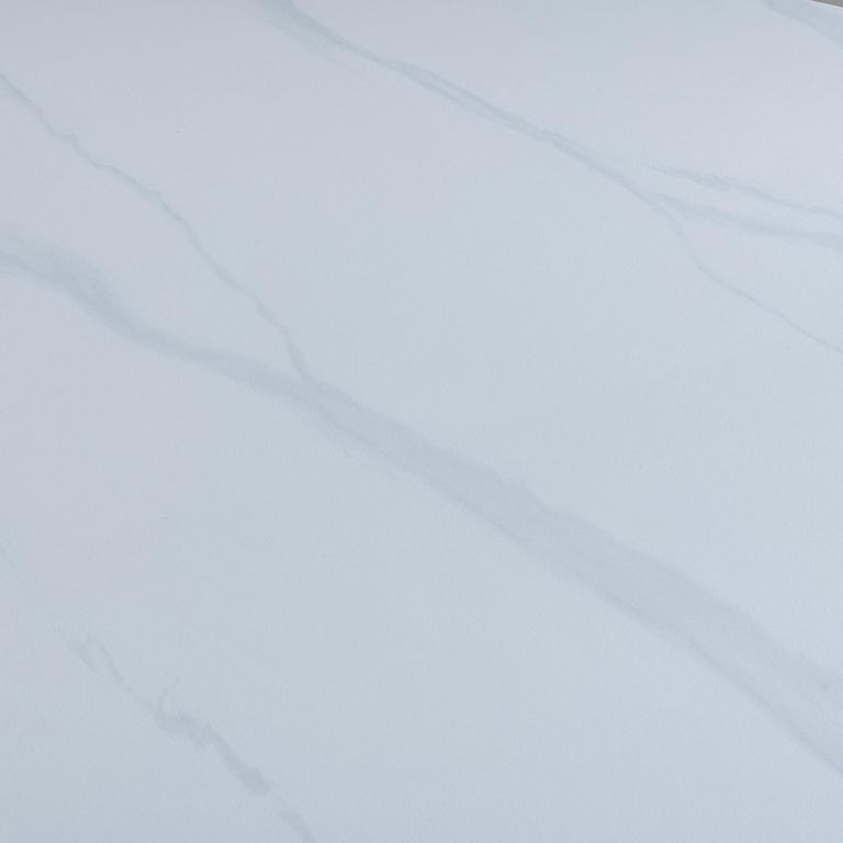 Novara Round Dining Table - 4 Seater - 130cm - White Ceramic - Black Star Base