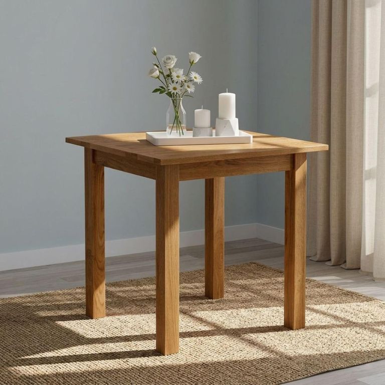 Original Square Drop Leaf Dining Table - 2 Seater - 45cm-90cm - Rustic Oak