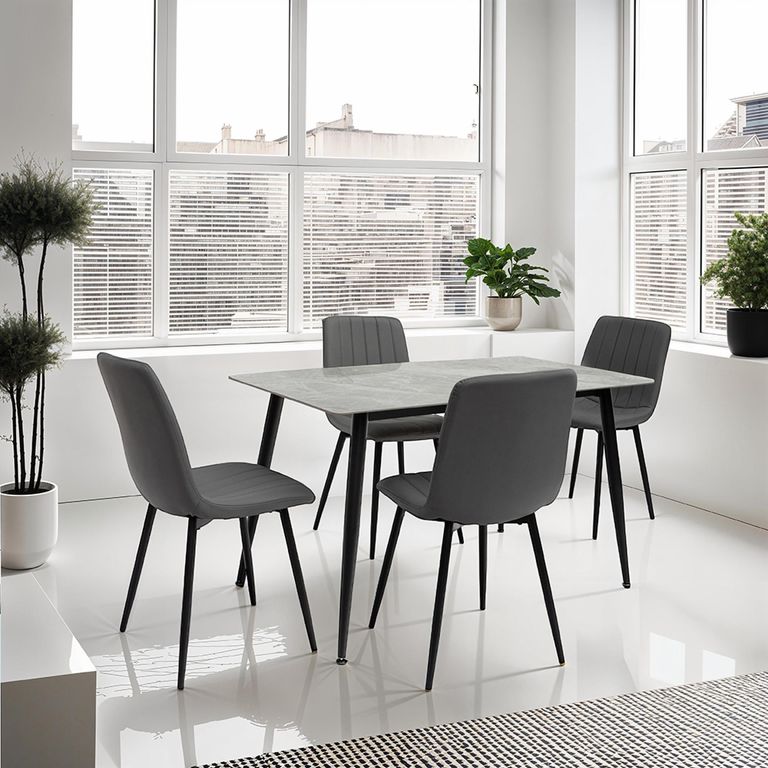 Riga Dining Table - 4 Seater - 130cm - Italy Grey Sintered Stone
